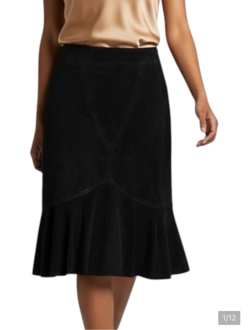 Anthropologie Etcetera Brown Tweed Wool Blend Skirt NWOT Size 2 Academia